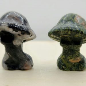 Mini Mushroom Carved Lady Body - Larvikite